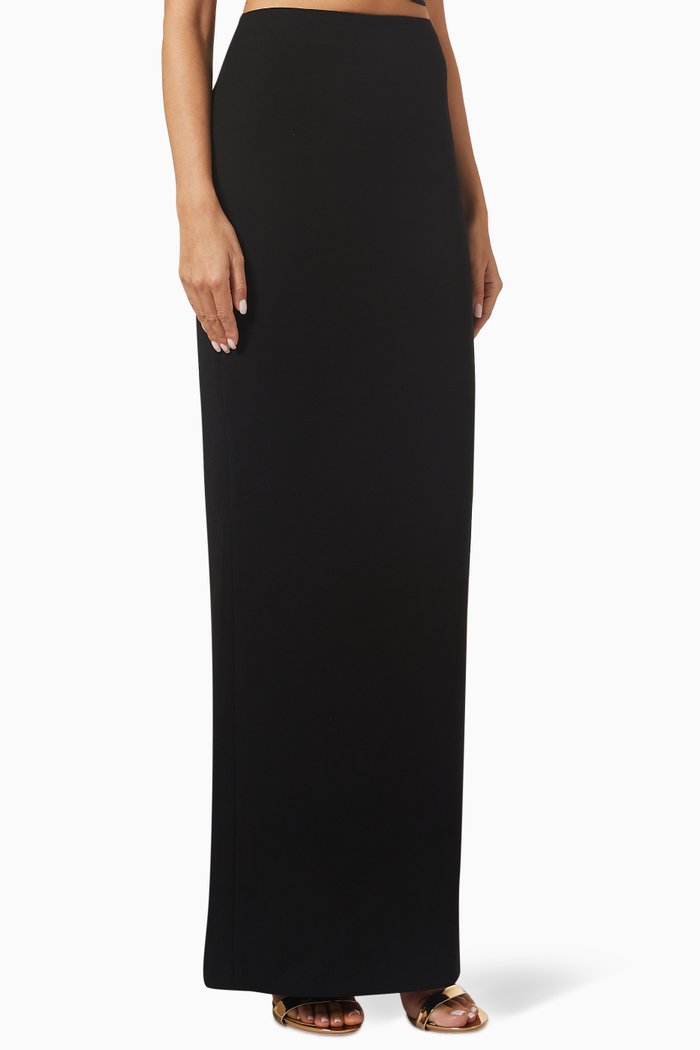 

Column Maxi Skirt in Crepe, Black