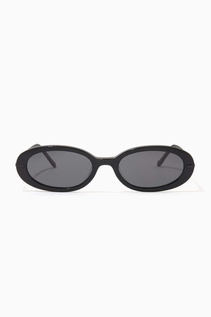 

Olivia Oval Sunglasses in Metal & Acetate, Black