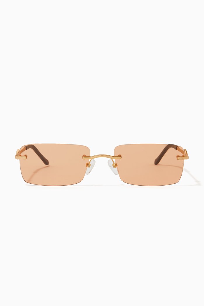 Layla Sunglasses in Metal, Orange