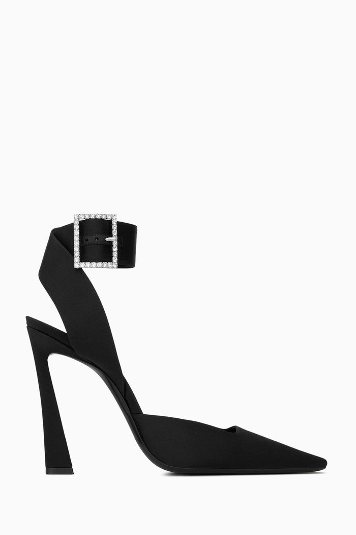 

Fanny 110 Slingback Pumps in Crepe Satin, Black