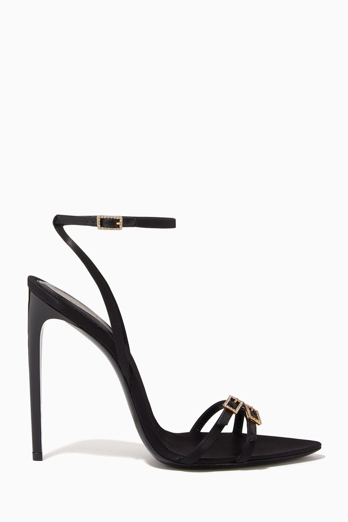 

Cassie 110 Crystal-embellished Sandals in Crepe-satin, Black