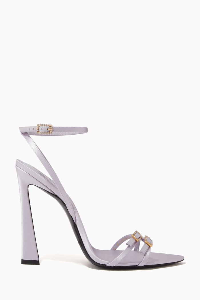 

Lila 110 Crystal-embellished Sandals in Crepe-satin, Purple