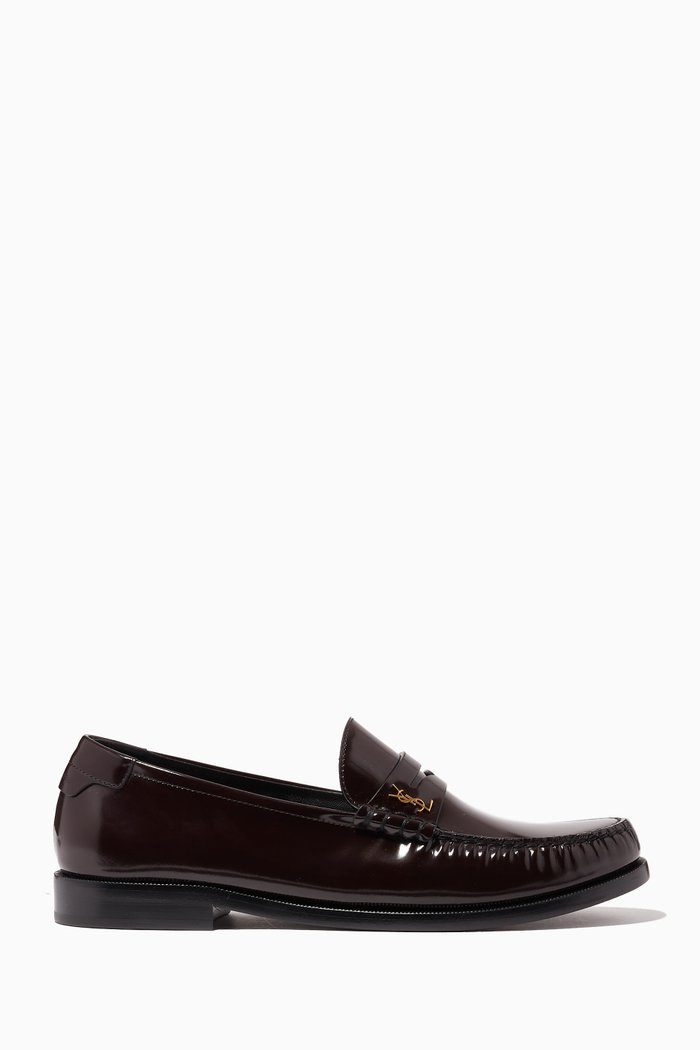 

Le Loafer Monogram Penny in Smooth Leather, Red