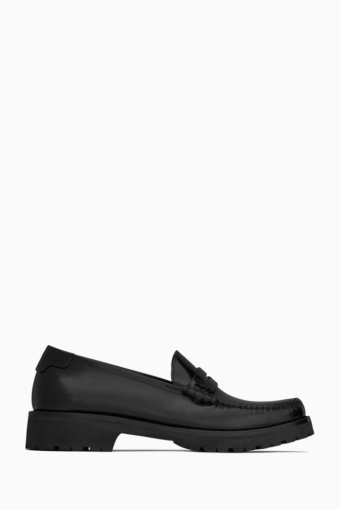 

Le Loafer Monogram Penny Slippers in Smooth-leather, Black