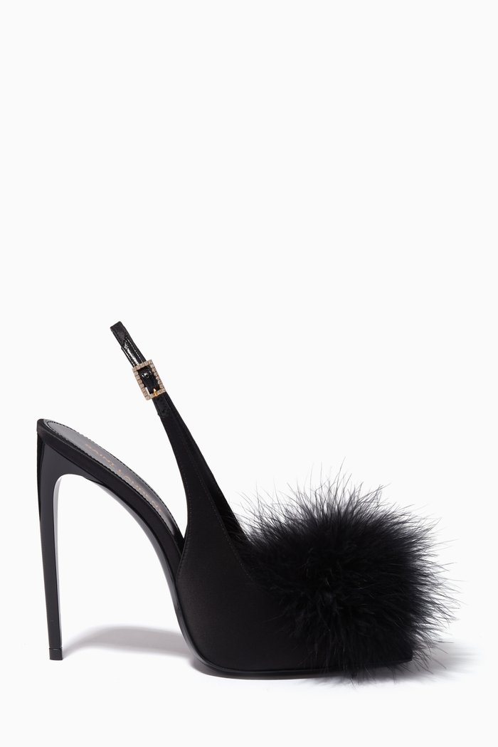 

Mae Slingback 105 Sandals in Crepe Satin, Black