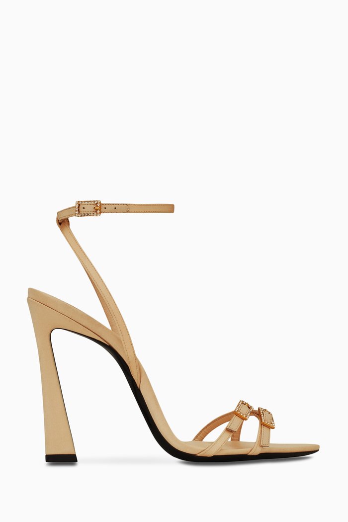 

Lila Sandals in Crepe Satin, White
