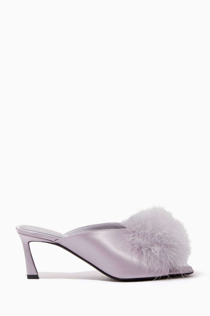 

May 60 Mules in Crepe Satin, Purple