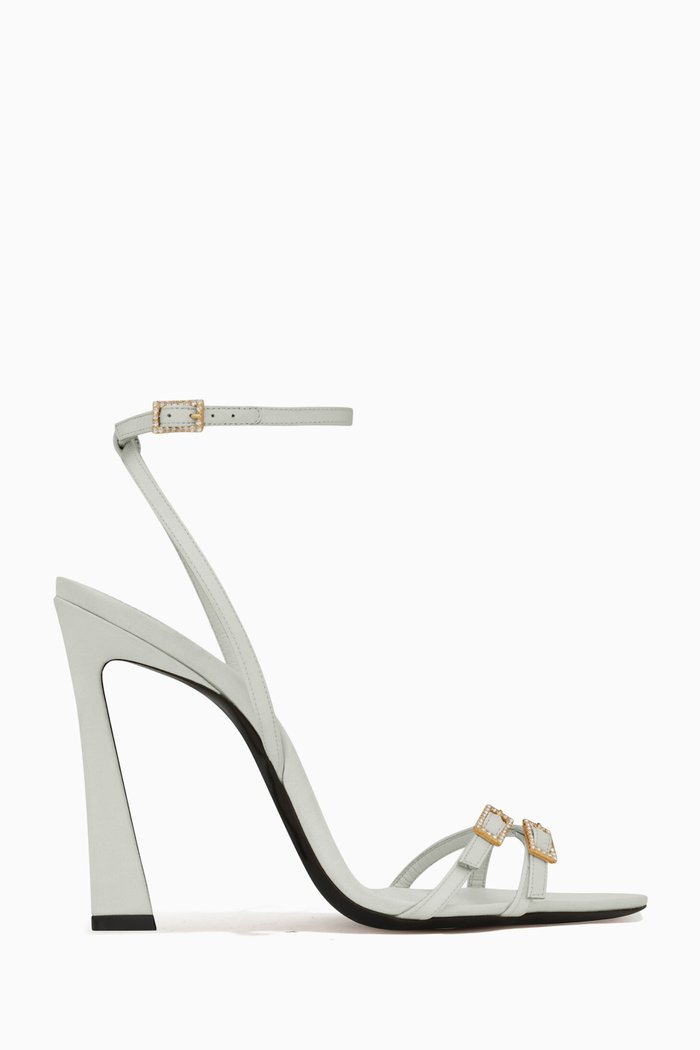 

Lila Sandals in Crepe Satin, Green