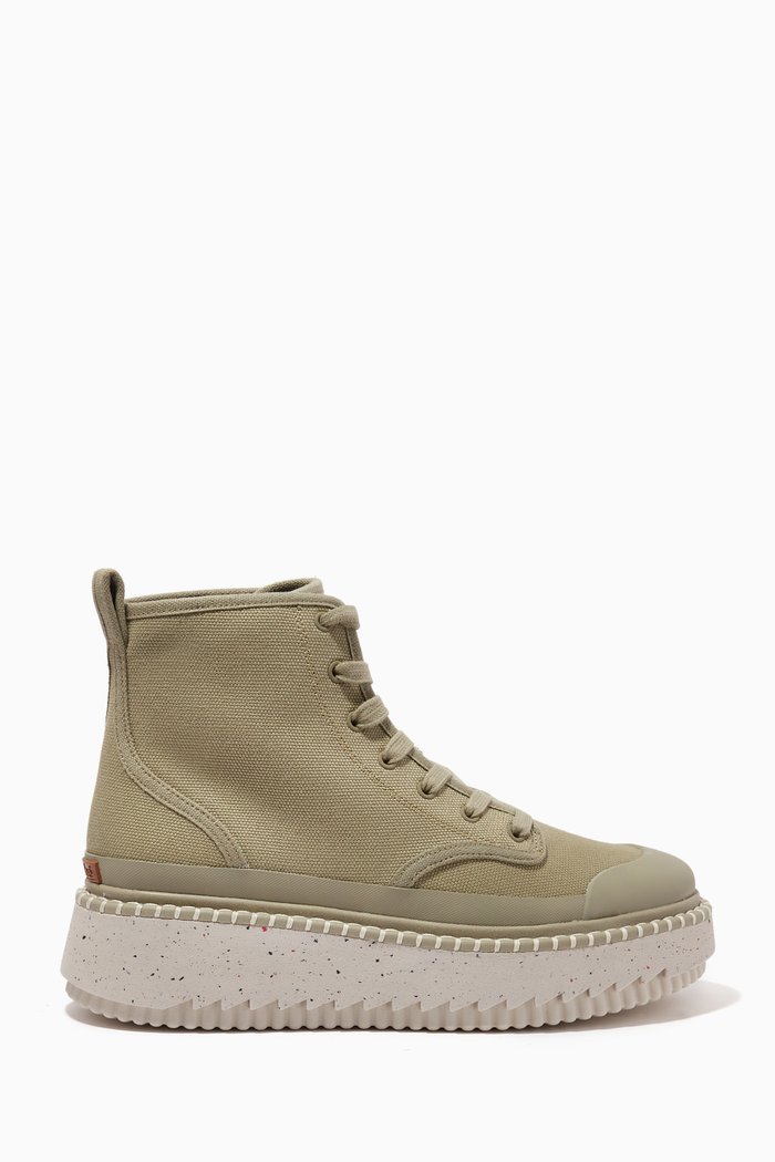 

Lilli Desert Lace-up Ankle Boots in Canvas, Neutral