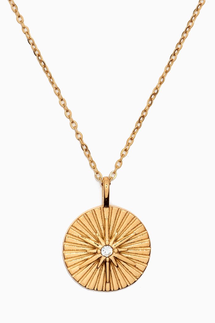 

Astral Ray Pendant Necklace in 18kt Gold-plated Steel