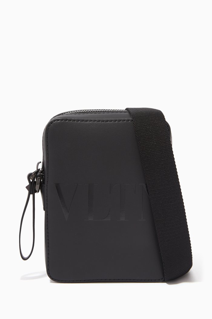 

Small VLTN Crossbody Bag in Leather, Black
