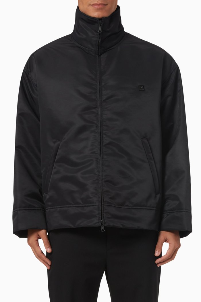 

Roman Stud Zip Jacket in Nylon, Black