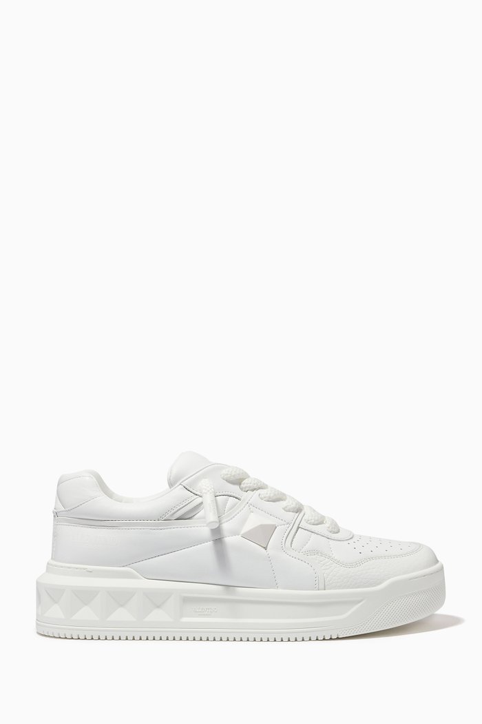 XL Rockstud Sneakers in Leather, White