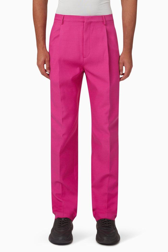 

Crepe Couture Pants in Virgin Wool & Silk, Pink