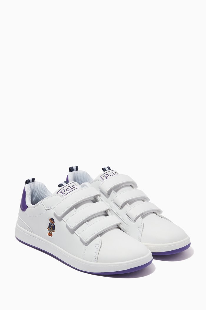 

Heritage Court Velcro Sneakers in Faux Leather, White