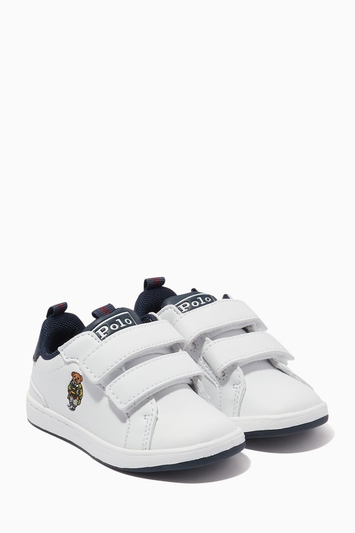 

Heritage Court Velcro Sneakers in Faux Leather, White