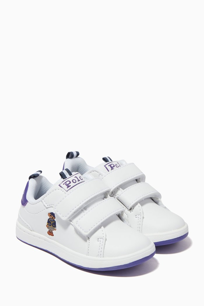 

Heritage Court Velcro Sneakers in Faux Leather, White