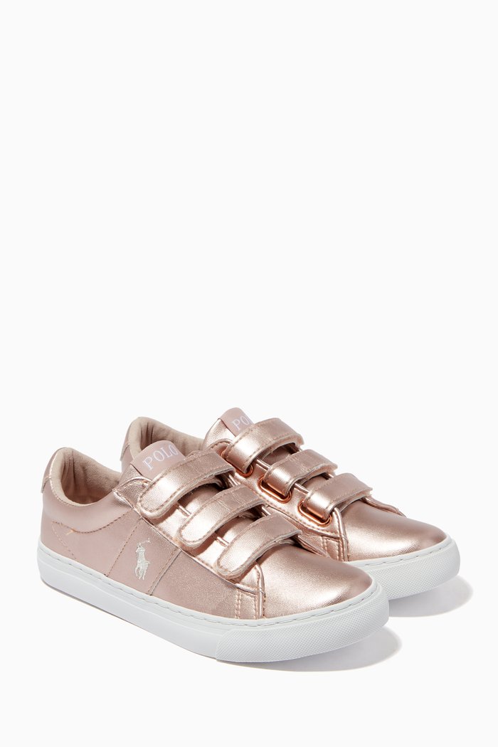 

Sayer EZ Velcro Sneakers in Faux Leather, Gold