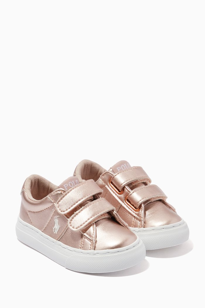 

Sayer EZ Velcro Sneakers in Faux Leather, Gold