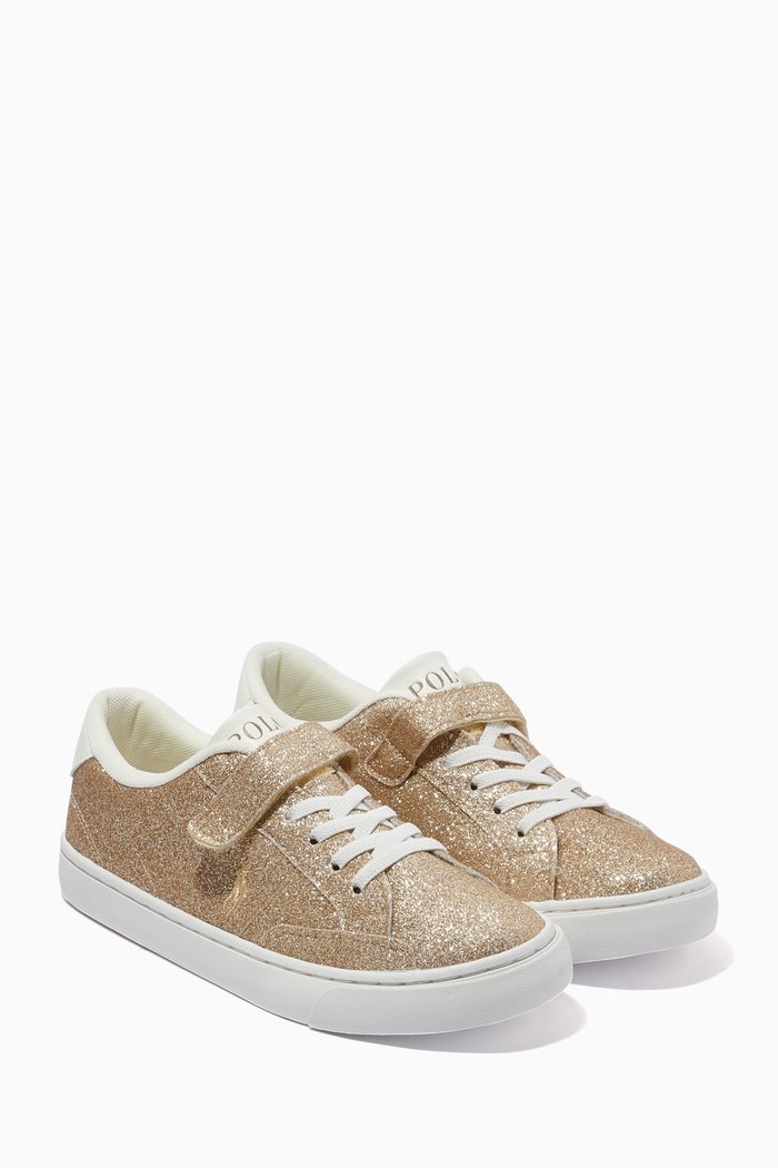 

Theron IV Glitter Sneakers in Faux Leather, Gold