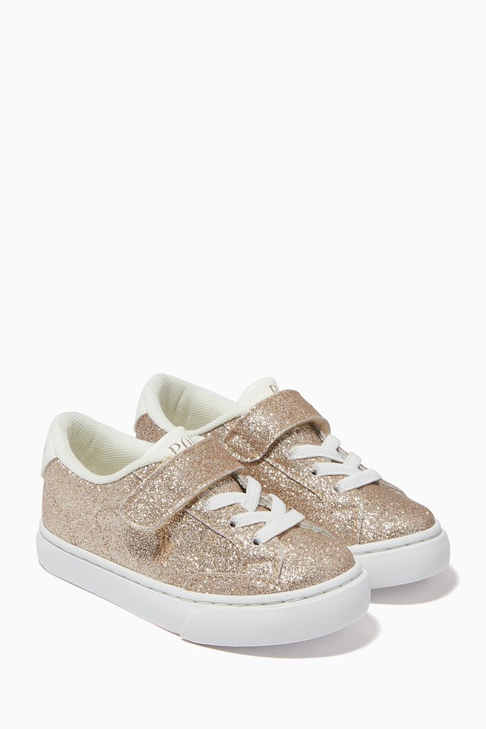

Theron IV Glitter Sneakers in Faux Leather, Gold