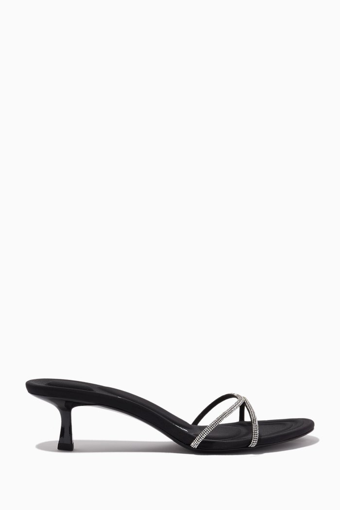 

Dahlia 50 Crystal-embellished Sandals in Leather, Black