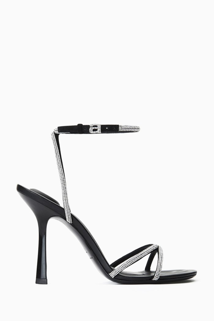 

Dahlia 105 Crystal-embellished Sandals in Leather, Black