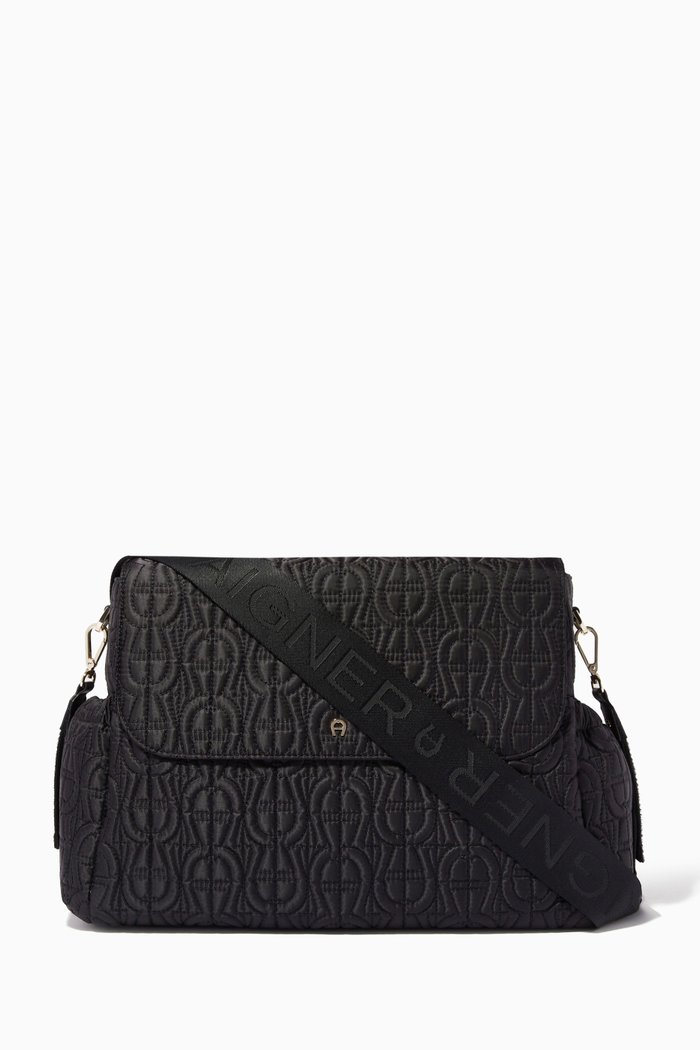 

Logo Diaper Bag in Nylon, Brown
