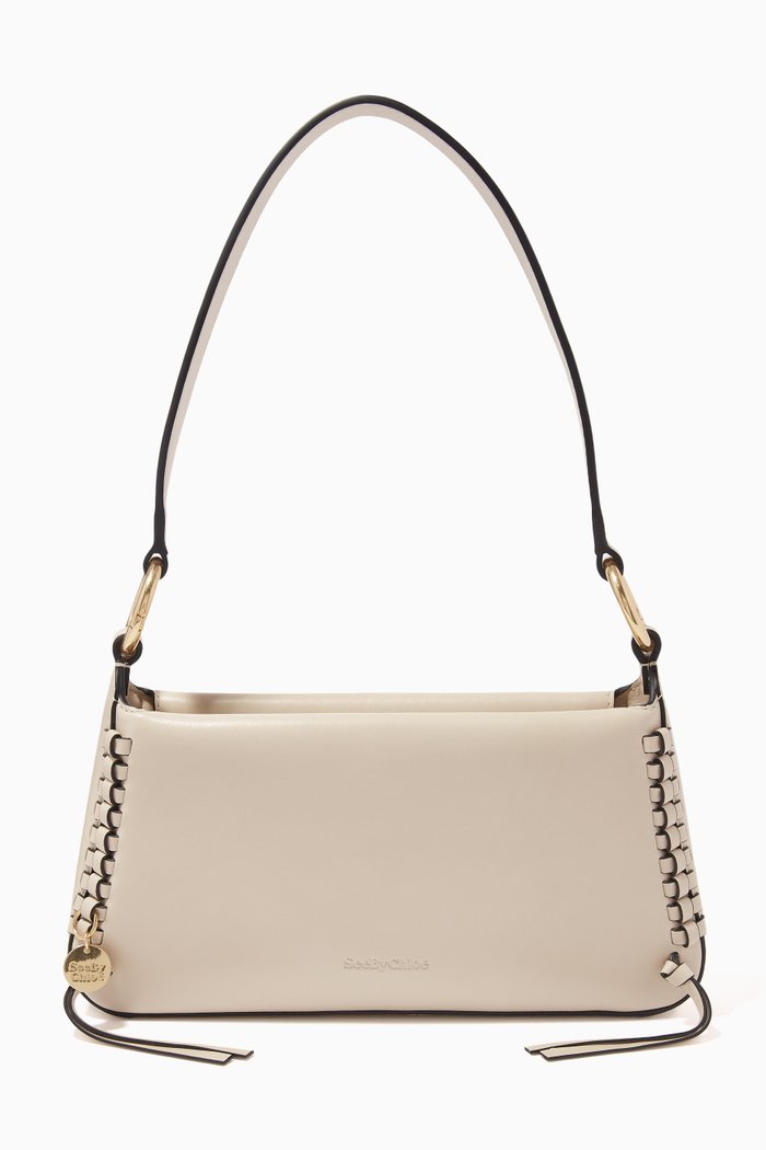 

Tilda Baguette Shoulder Bag in Leather, Neutral