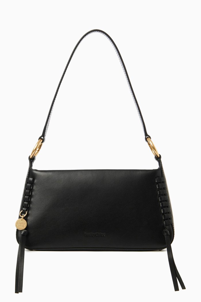 

Tilda Baguette Shoulder Bag in Leather, Black