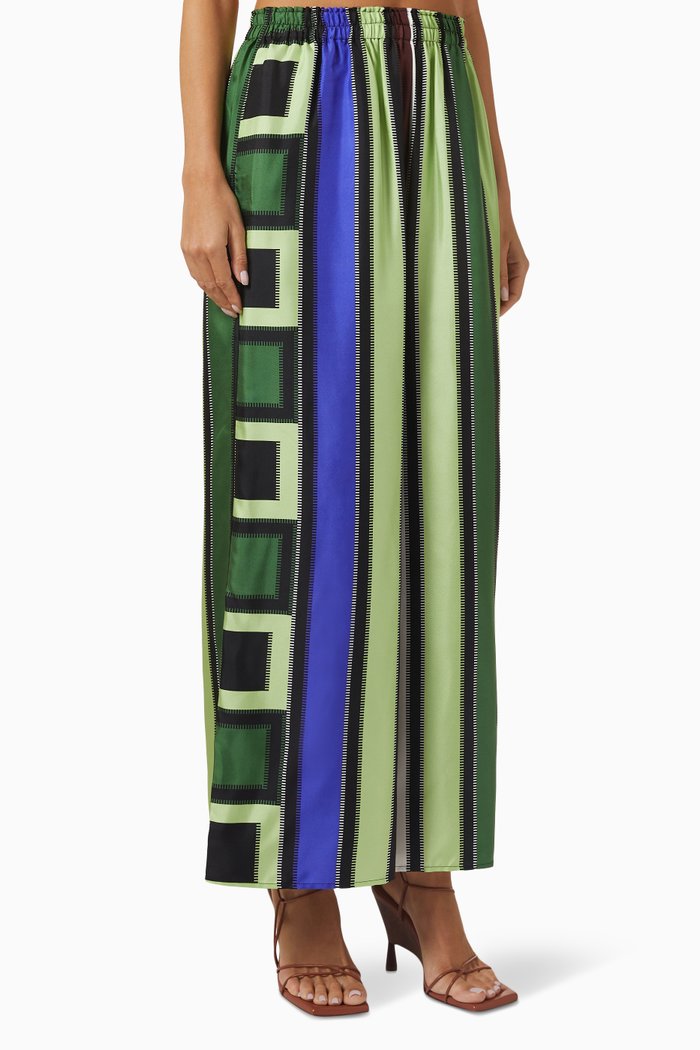 

Sylvia Lisbon Pants in Silk-twill, Green