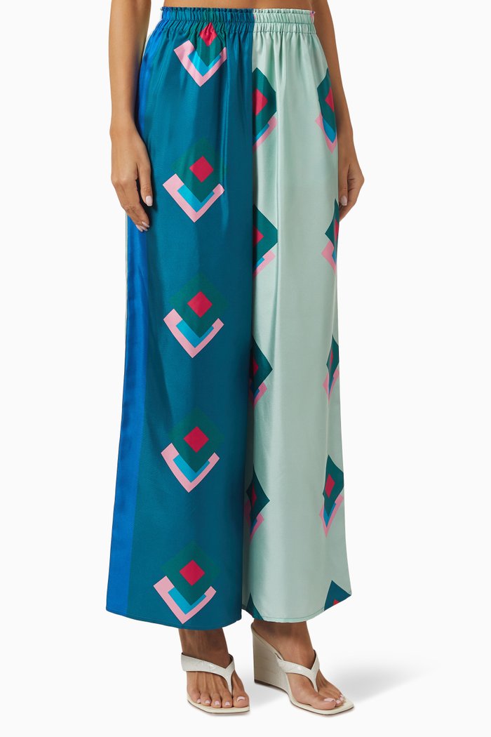 

Edoardo Lisbon Pants in Silk-twill, Blue