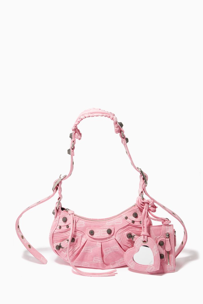 

Le Cagole XS Shoulder Bag in BB Monogram Canvas, Pink