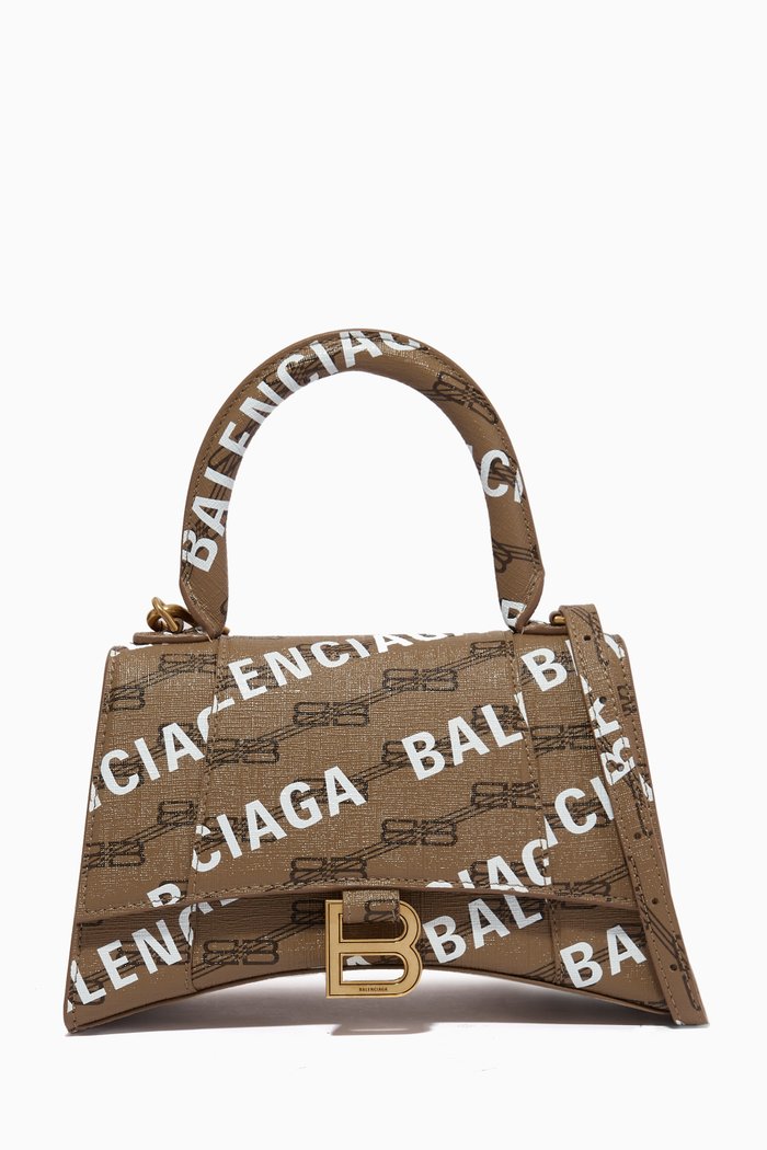 

Hourglass Small Top Handle Bag in BB Monogram Coated Canvas, Neutral