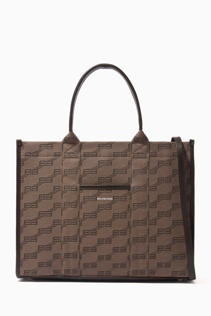 

Hardware 2.0 Medium Tote Bag in BB Monogram Canvas & Leather, Brown