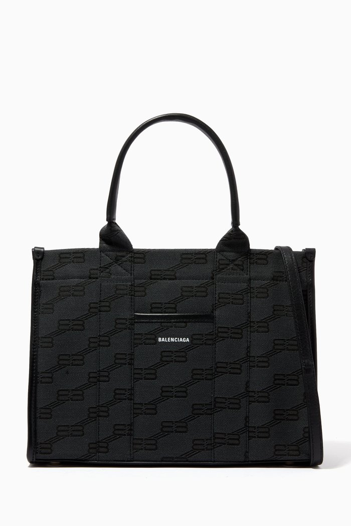 

Medium Hardware 2.0 Monogram Tote Bag in Canvas, Black