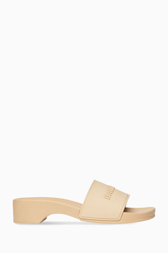 

Pool Clog Slide Sandals in Rubber, Neutral