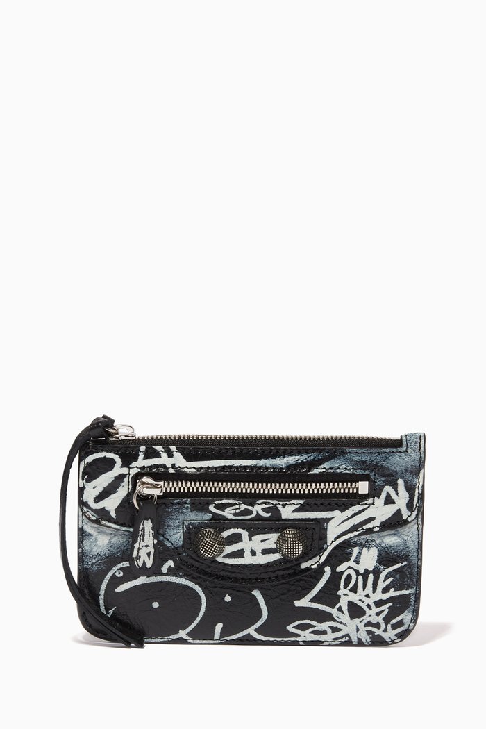 

Le Cagole Long Coin & Card Holder in Leather, Black
