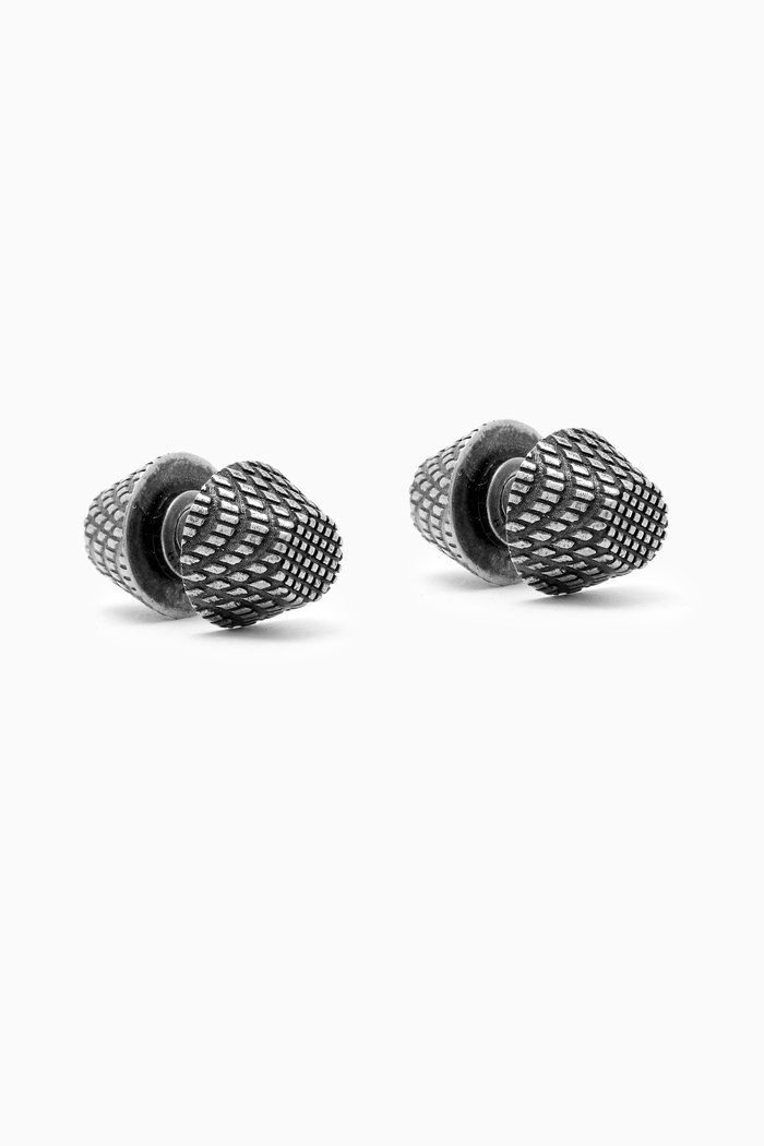 Cagole Stud Earrings in Brass, Silver