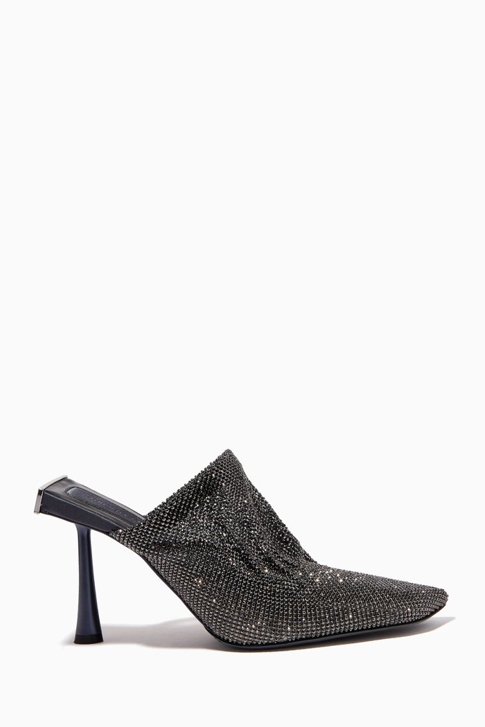 

Goliarda 95 Mules in Crystal Metallic Mesh, Grey