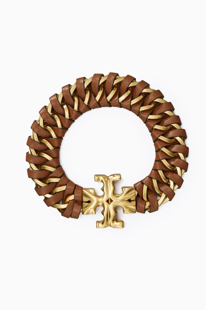 

Roxanne Woven Chain Bracelet in 18kt Gold-plated Brass, Multicolour