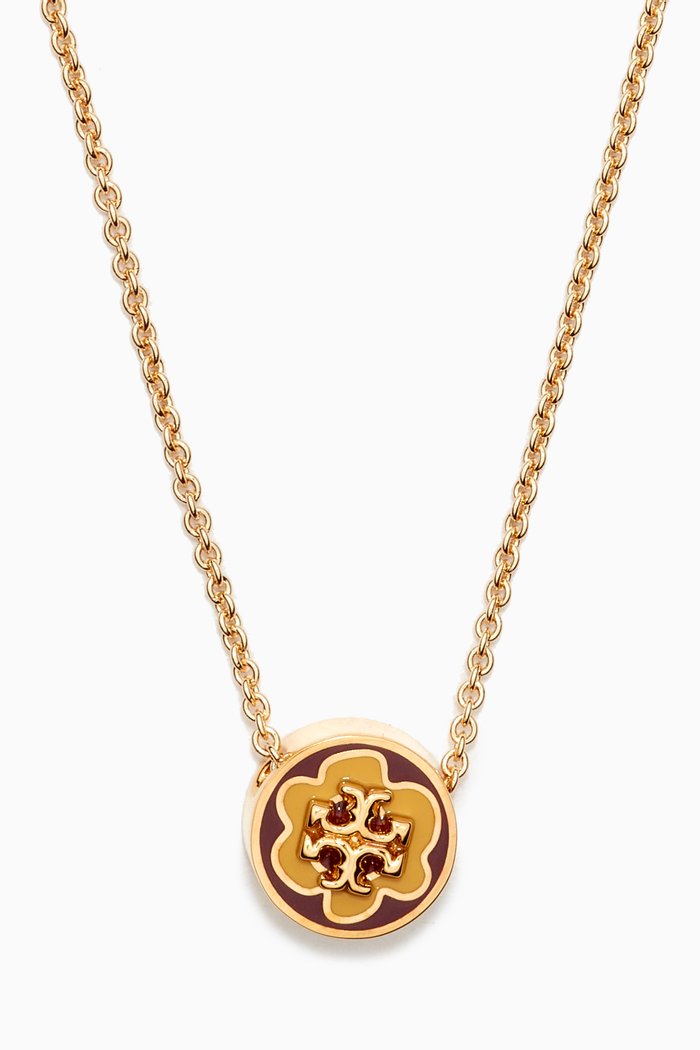 

Kira Enamel Pendant Necklace in 18kt Gold-plated Brass, Multicolour