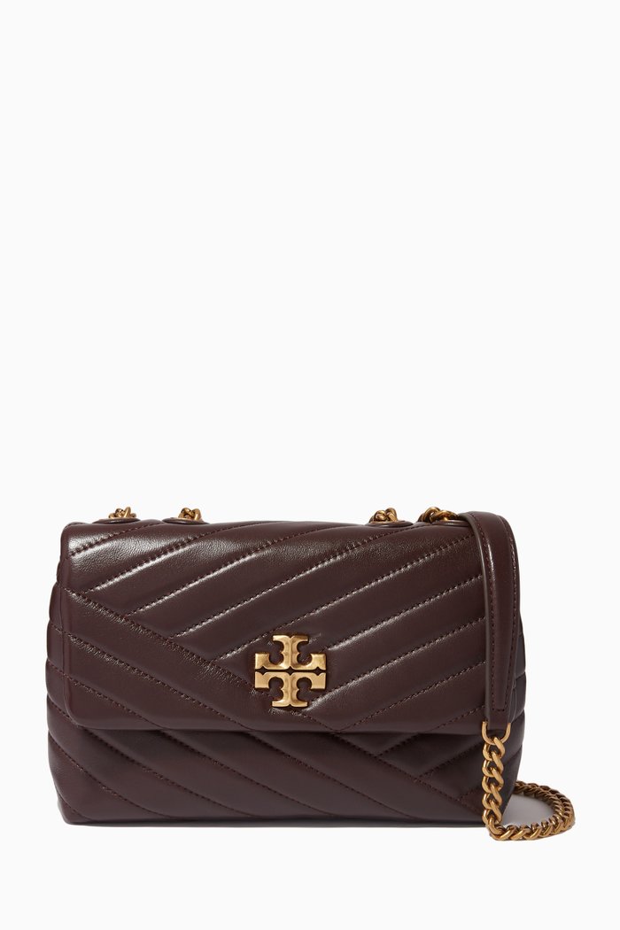 

Small Kira Chevron Convertible Bag in Quilted Leather, Black