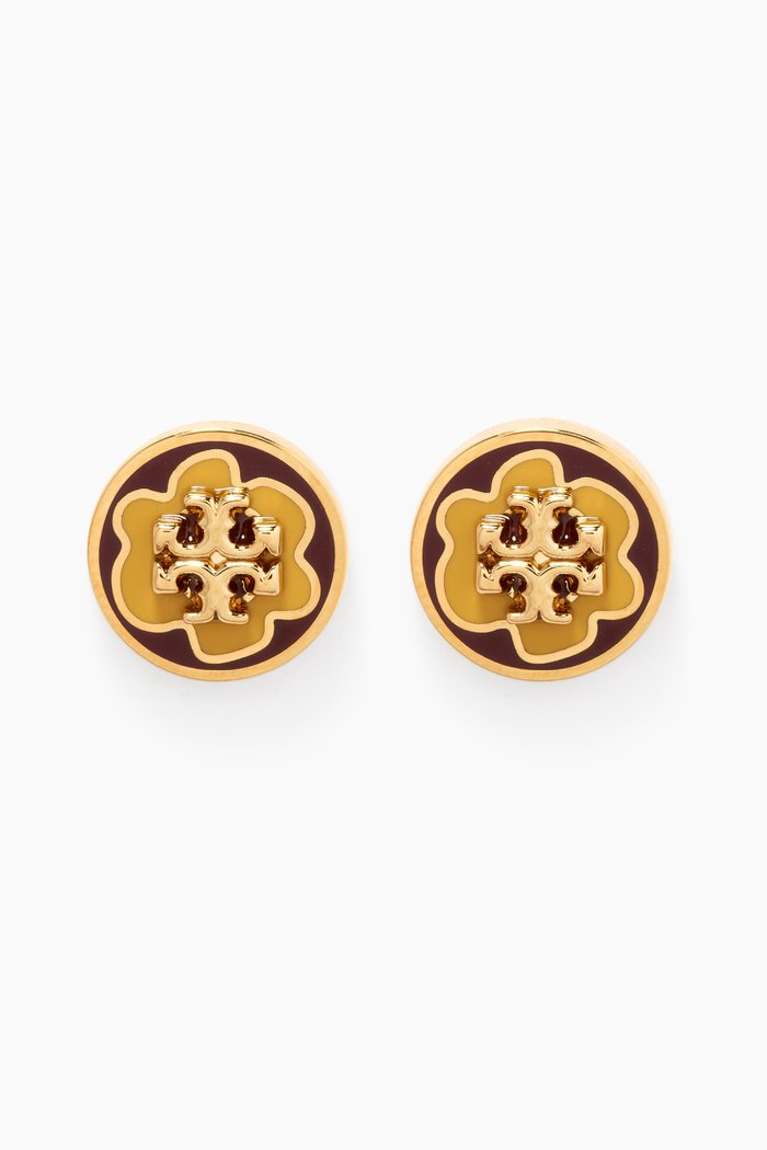 

Kira Stud Earrings in 18kt Gold-plated Brass, Multicolour