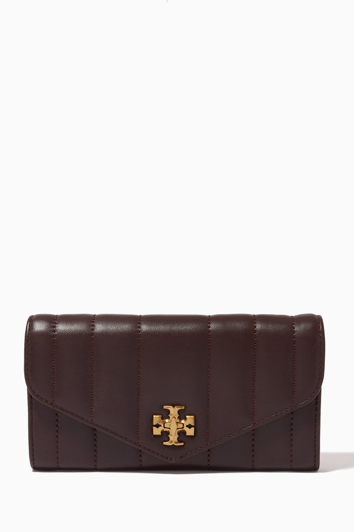 Kira Envelope Wallet in Quilted Leather, Black