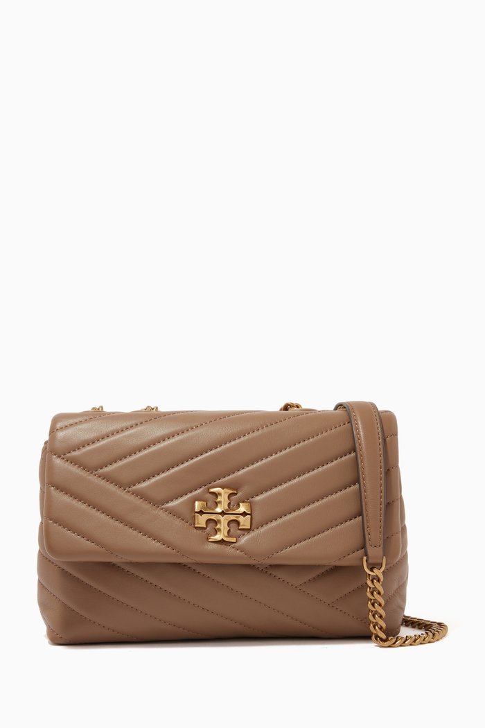 

Small Kira Chevron Convertible Bag in Quilted Leather, Black