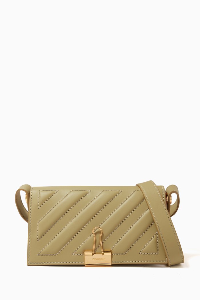 Cross 21 Shoulder Bag in Diag Leather, Brown