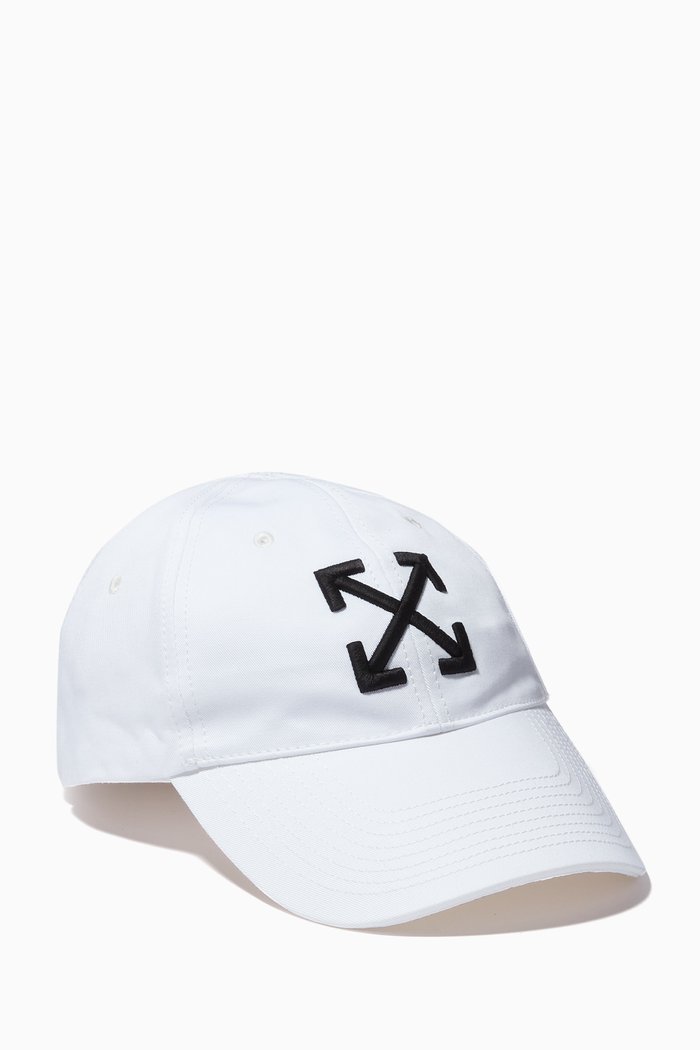 

Arrow Baseball Cap in Cotton, White