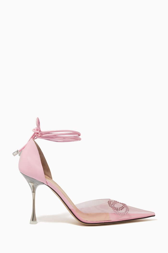 

Rhinestone Bow 100 Pumps in Leather, Pink