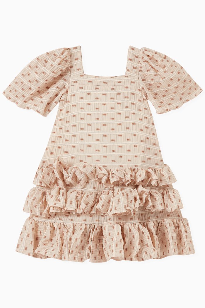 

Tiered Ruffles Dress, Neutral